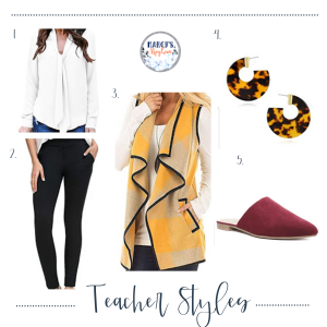 Fall Teacher Outfit with Vest