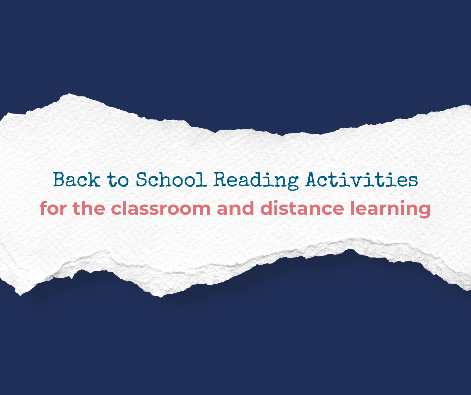 Back to School Reading activities for the classroom & Distance Learning