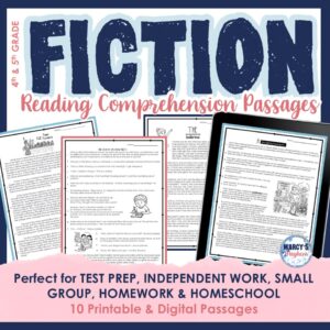 4th 5th Grade Fiction Reading Comprehension Assessment