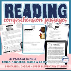 Marcy's Mayhem 4th Grade 5th Grade Reading Comprehension Passages and Questions Packet Practice