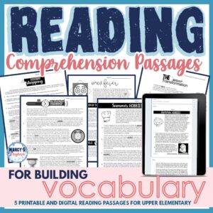 Marcy's Mayhem 4th 5th Grade Vocabulary Activities Context Clues Reading Comprehension Passage