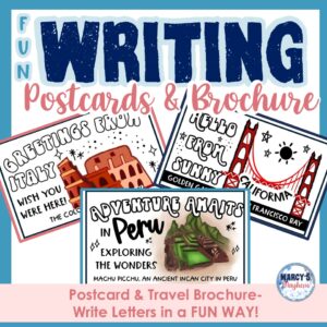 Postcard Template Travel Brochure Write a Letter Template Fun Writing Activity