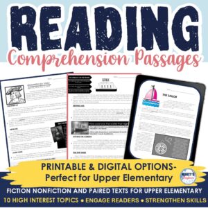 3rd 4th 5th Grade Reading Comprehension Passages and Questions Short Stories