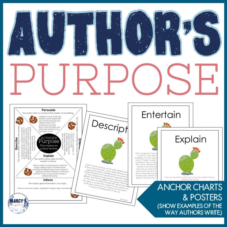 Author's Purpose Worksheets with Answer Key - Marcys Mayhem