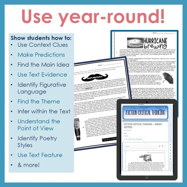 Reading Comprehension Passage Worksheets 3rd 4th 5th Grade - Marcys Mayhem