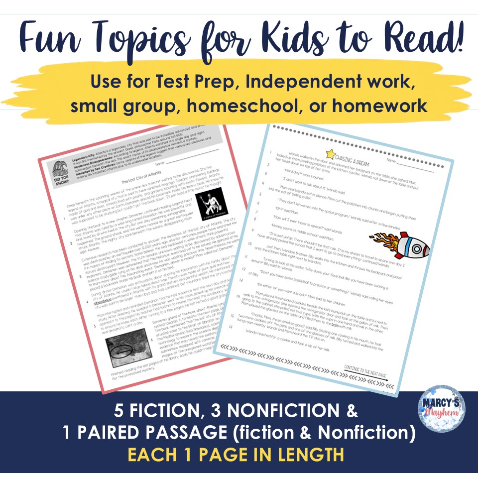 Reading Comprehension Passages with Questions 4th 5th Grade - Image 2