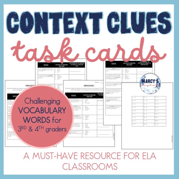 Context Clues Task Cards 3rd & 4th