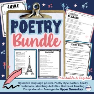 Marcy's Mayhem Types of Poetry Unit for 4th 5th grade