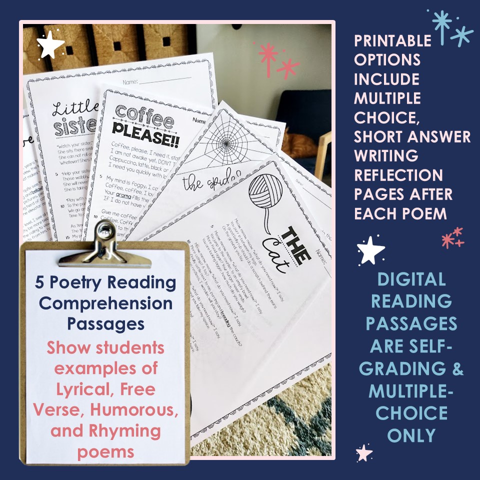 Marcy's Mayhem Types of Poetry Unit for 4th 5th grade