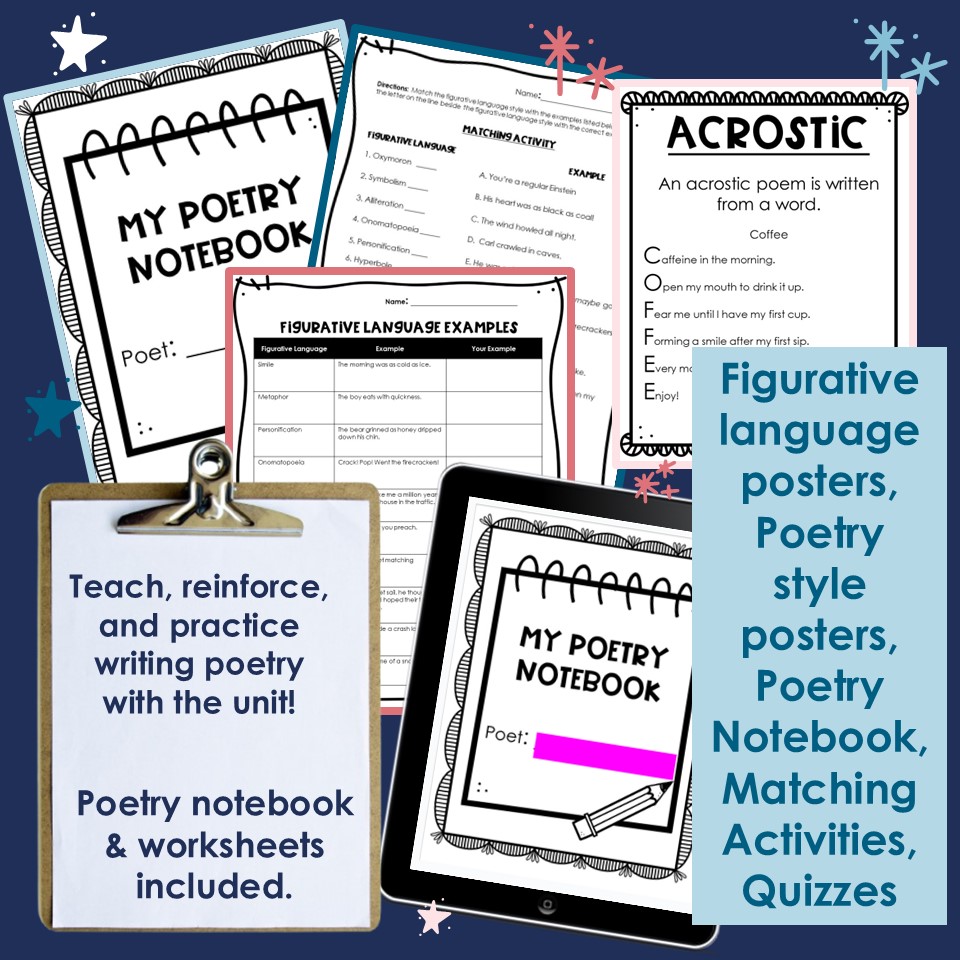 Marcy's Mayhem Types of Poetry Unit for 4th 5th grade