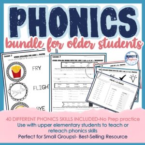 NO PREP phonics worksheets 3rd-5th Grade Marcy's Mayhem