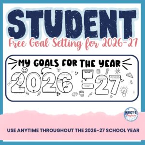 Marcy's Mayhem Teacher Worksheets Free Goal Setting 2026-27 School Year