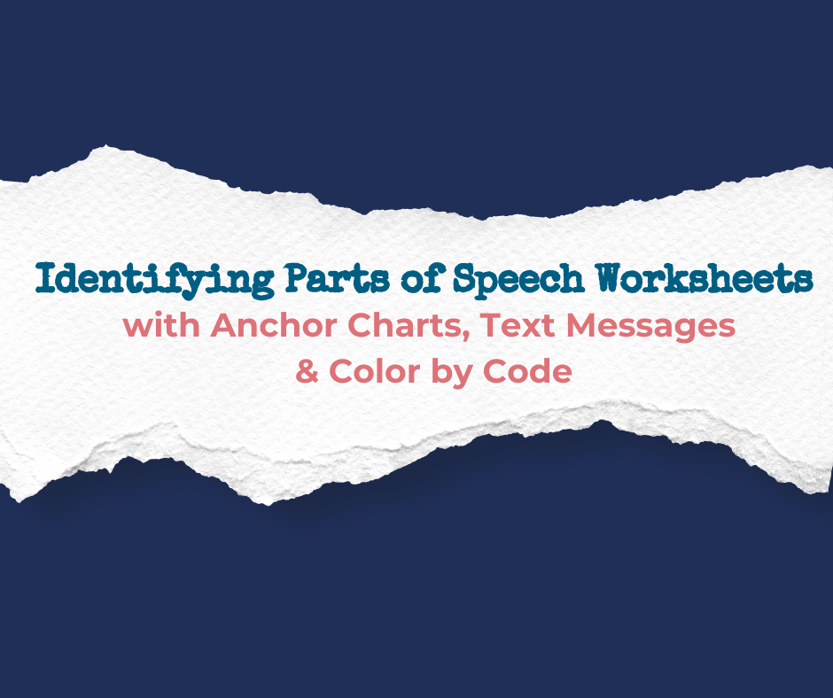 Identifying Parts of Speech Worksheets Blog Post